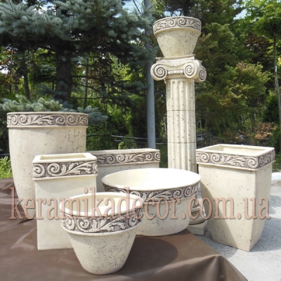 Коллекция керамических горшков для ландшафта, террасы