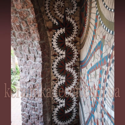 Керамическое мозаичное панно (шамот, глазурь) оформление фасадов купить Украина
