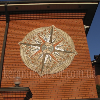 Керамическое мозаичное панно (шамот, глазурь) оформление фасадов купить Украина