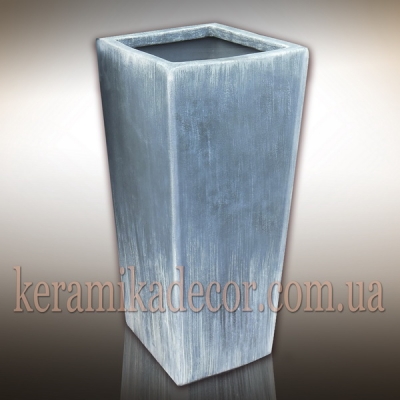 Керамический крупный горшок контейнер для растений серого цвета"под бетон" купить Украина