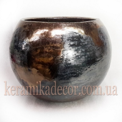 Керамическая глазурованная ваза-шар купить для интерьера Киев Украина