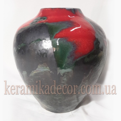 Керамическая классическая глазурованная ваза для цветов купить для интерьера, для дома, квартиры, дачи, офиса, ресторана  Киев Украина