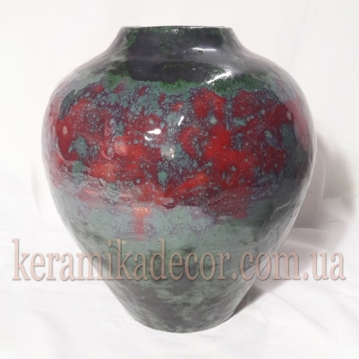Керамическая классическая глазурованная ваза для цветов купить для интерьера, для дома, квартиры, дачи, офиса, ресторана  Киев Украина