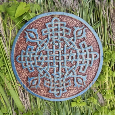 Керамическая тарелка "Обережный крест"купить на подарок Киев
