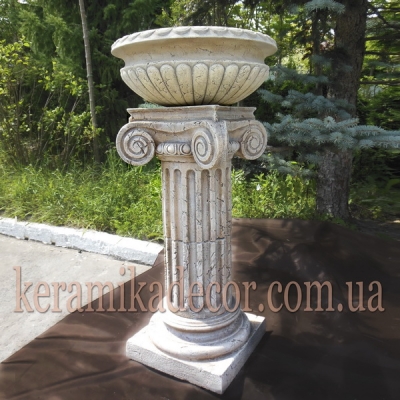 Керамическая колонна, пьедестал на 2сегмента, d=220мм с ионической всесторонней капителью и базой купить в Украине для оформления свадеб