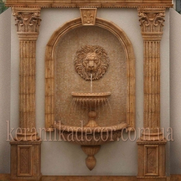 Керамический фонтан в классическом стиле с головой льва, керамика, шамот, заказать, купить Киев Украина