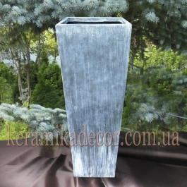 Керамический крупный горшок контейнер для растений серого цвета"под бетон" купить