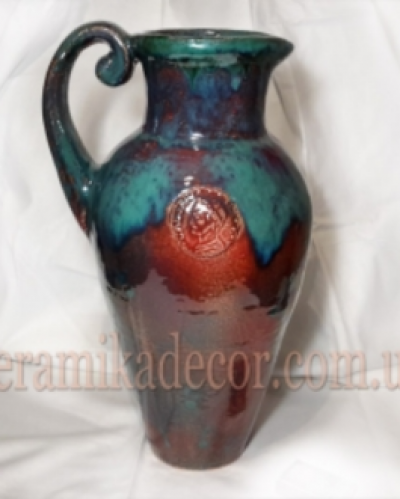 Керамічний глек  "Застигла лава" v-30 глазур