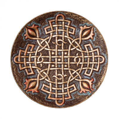 Декоративна тарілка "Обережний хрест" d30 золото