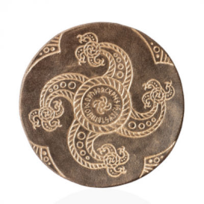 Декоративна тарілка "Рунічна Сварга" d38 золото