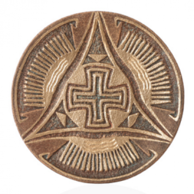 Декоративна тарілка "Хрест Всемир'я" d30 золото
