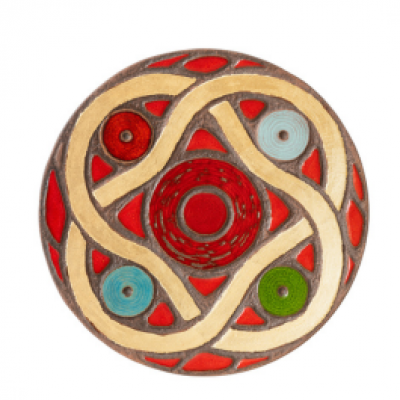 Декоративна тарілка "П`ятий елемент" d30 глазур/золото