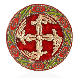 Декоративна тарілка-диск "Сварга в танці" глазур-золото