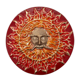 Керамічне панно "Cварог" d40 глазур/золото