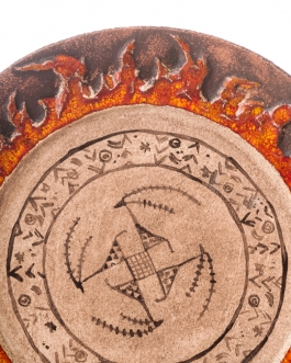 Декоративна тарілка "Небесні олені" d30 глазур