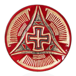 Декоративна тарілка "Хрест Всемир'я" d30 глазур/золото