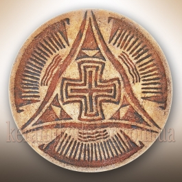 Декоративна тарілка "Хрест Всемир'я" d30 ангоб