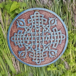 Декоративна тарілка-диск "Обережний хрест" d24 глазур