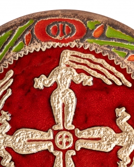 Декоративна тарілка "Сварга в танці" глазур-золото